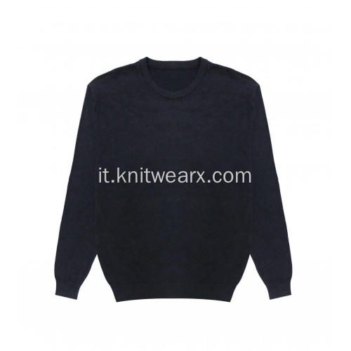 Pullover girocollo da uomo in cotone lavorato a maglia tinto in capo Stonewash